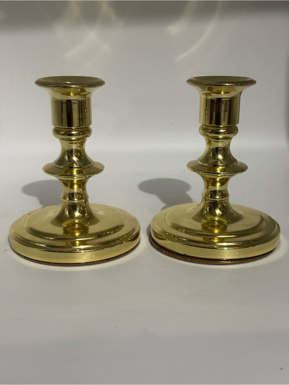 Baldwin vintage Polished Brass Candlestick Holders - Pair
